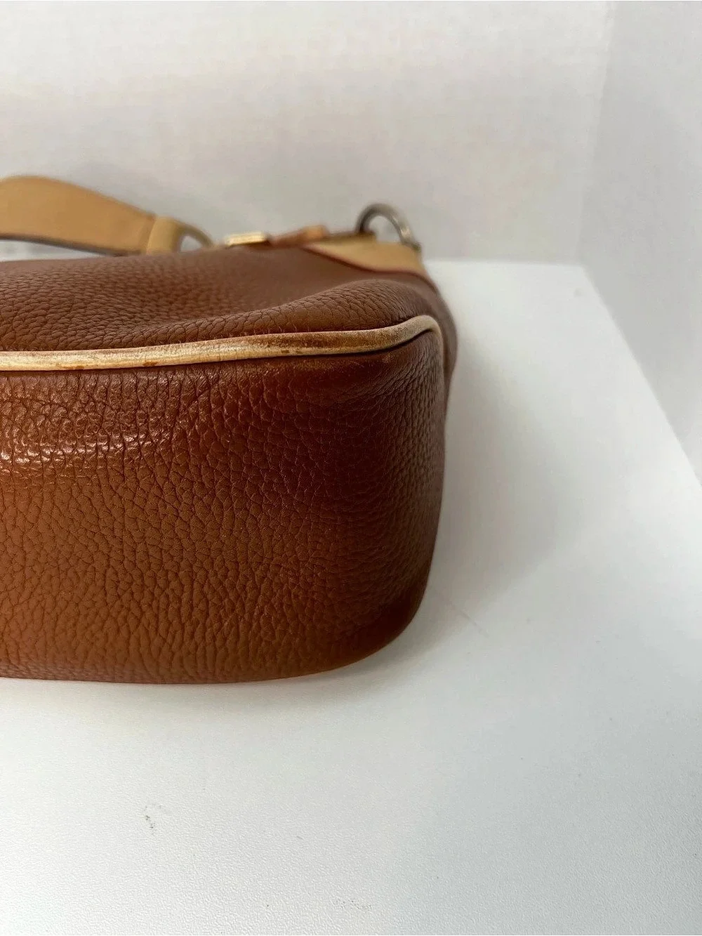 Dooney & Bourke Pebble Grain Hobo Leather Shoulder Bag Brown & Tan